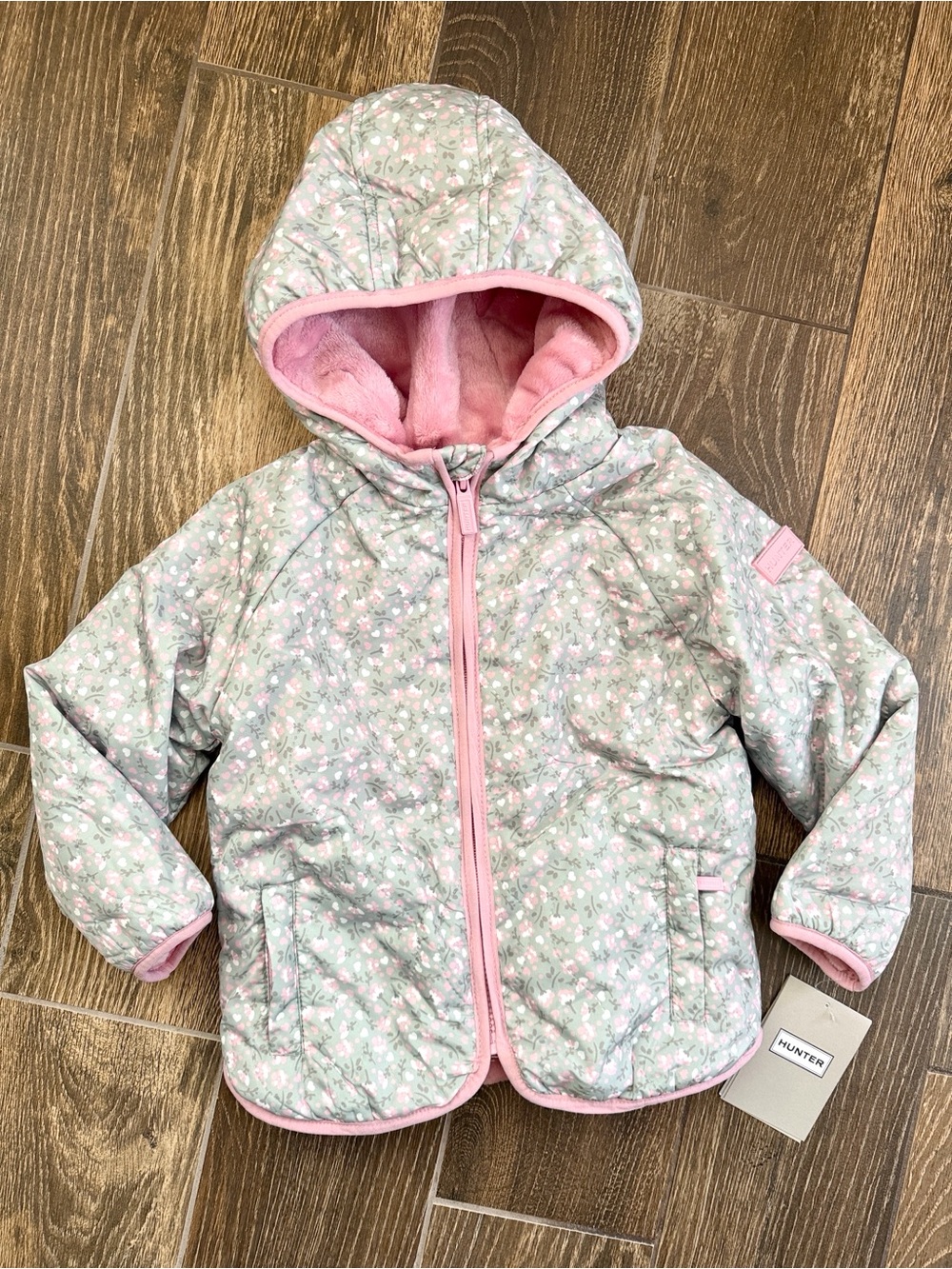 Hunter Toddler Girls’ Ditsy Floral Midweight Water Resistant Jacket—3T